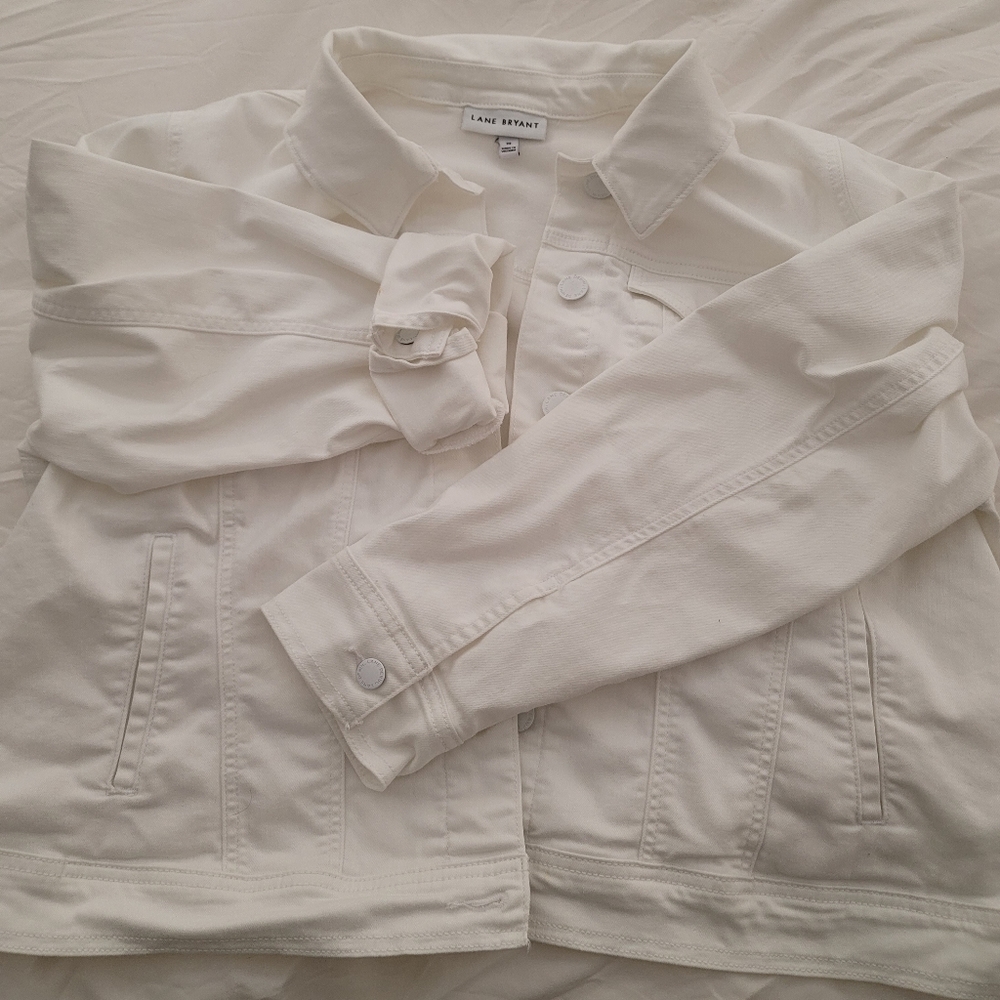 Lane Bryant white denim jacket size 22